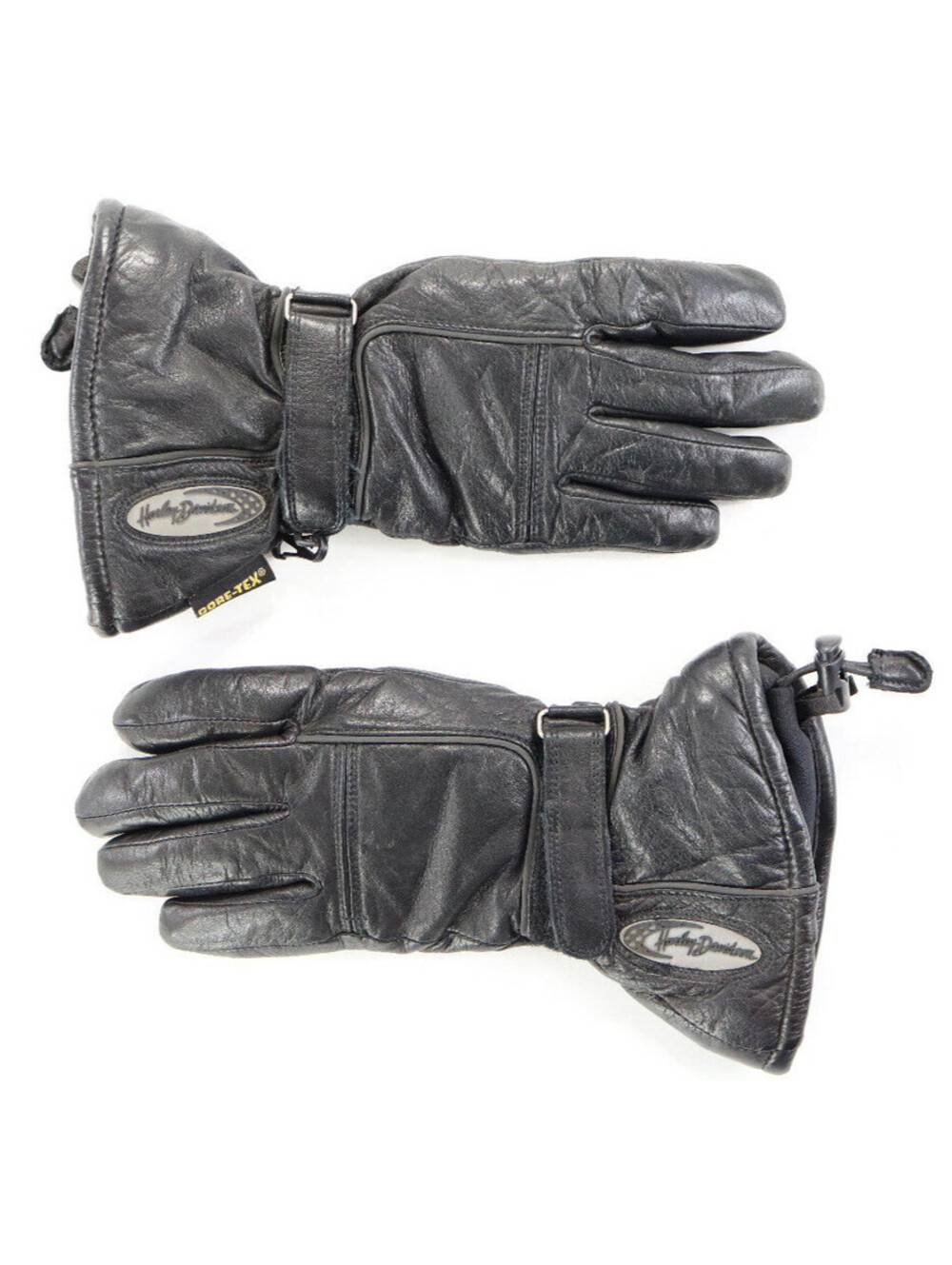 harley davidson gloves XS S black leather gore-tex insulated gauntlet cold warm